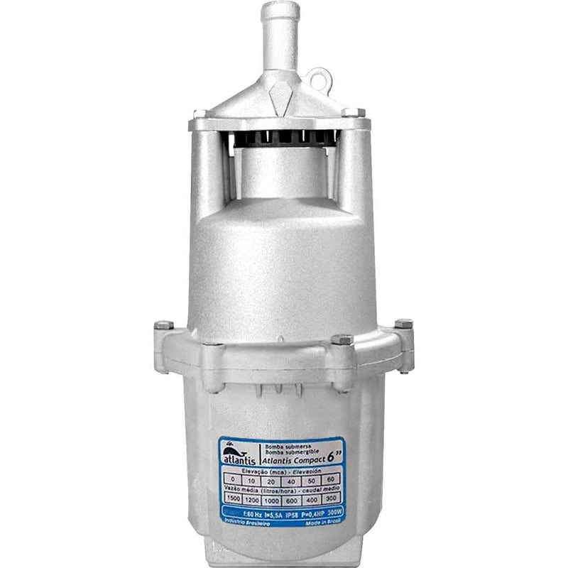Bomba submersa vibratória, saída de 3/4", 127 V~, 0,4 hp, Compact 6", 497