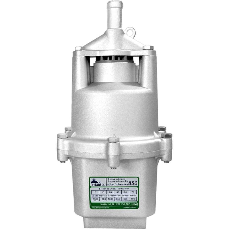 Bomba submersa vibratória, saída de 3/4", 127 V~, 0,5 hp, Premium 850, 501