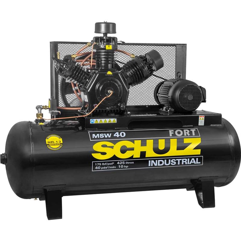 Compressor de ar MSW 40/425 L Fort MTA, 10 cv trifásico, 220 V ~/380 V~, 923.9346-0 (MTA)