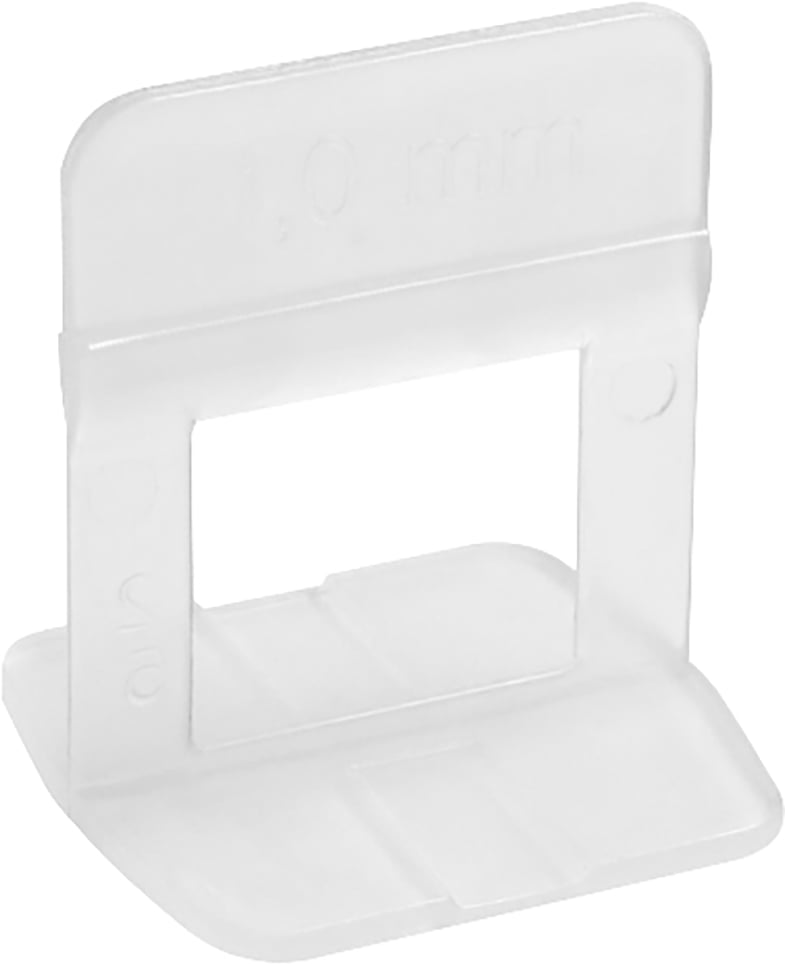 Espaçador nivelador para pisos cerâmicos e porcelanatos, 1,0 mm, transparente, pacote com 50 peças