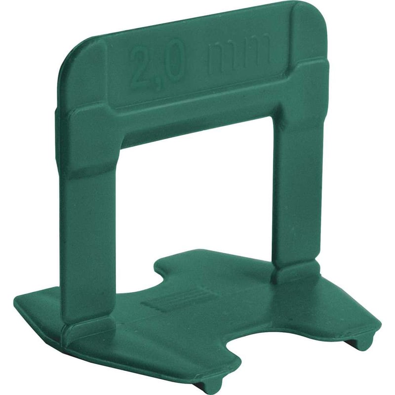 Espaçador nivelador para pisos, verde, Eco, 2 mm, pacote com 50 peças, 61338