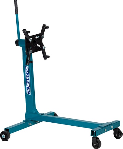 Suporte móvel para auxiliar na manutenção de motores, até 450 kgf (0,45 tf), rodas de ferro, azul