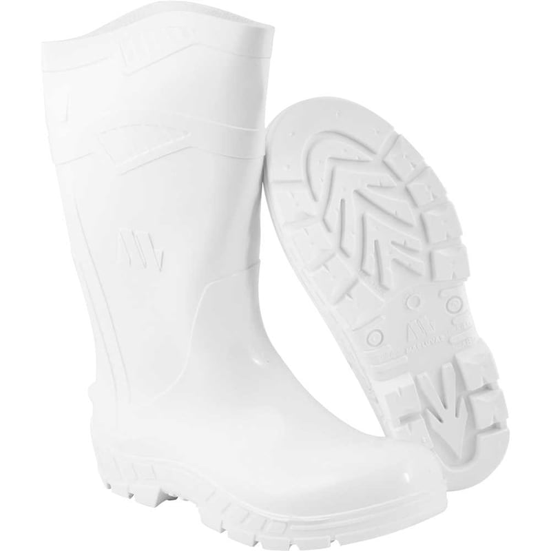 Bota de PVC branca, com forro, cano longo, 45