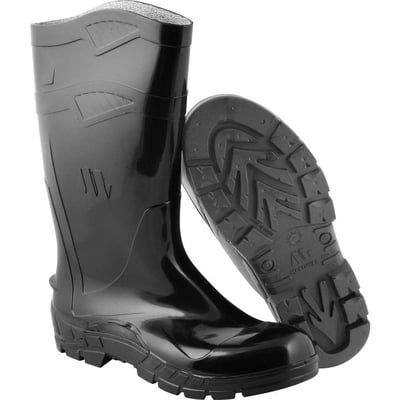 Bota de PVC preta, com forro, cano longo, 38