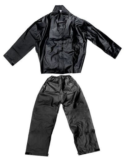Conjunto PVC, motoqueiro, GG, preto