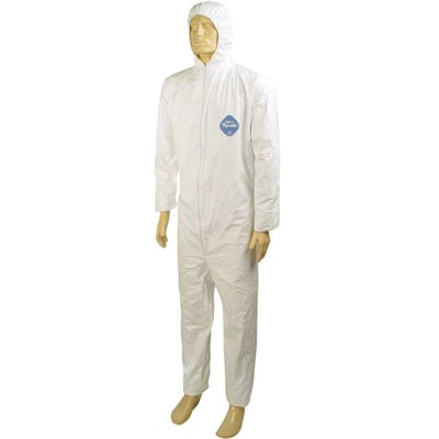Macacão de proteção, com capuz, branco, tamanho XXG, TYVEK
