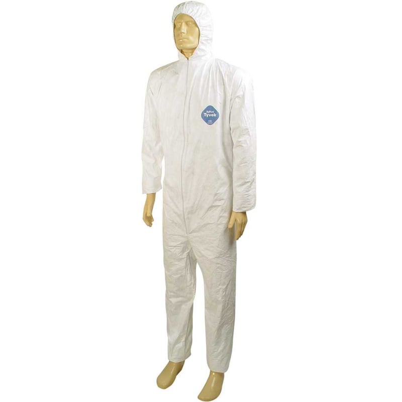 Macacão de proteção, com capuz, branco, tamanho XXG, TYVEK