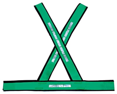 Colete sinal. TIPO "X" verde com refletivo, noturno
