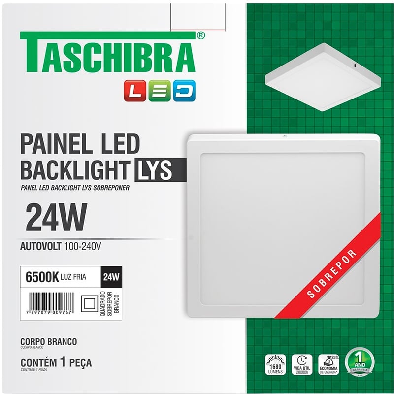 Luminária LED de sobrepor, 24 W, bivolt, 15140181