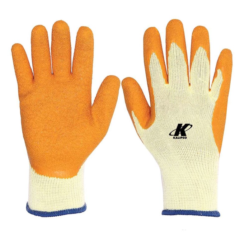 Luva algodão, palma látex, laranja, G 9, ORANGEFLEX ,02.08.1.3