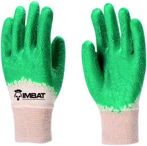 Luva de malha com revestimento de látex verde, tamanho 8-M, LV-S-BLV