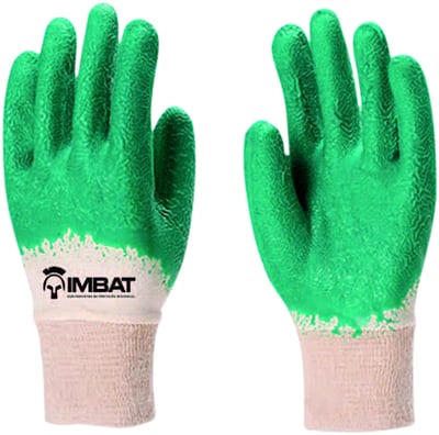 Luva de malha com revestimento de látex verde, tamanho 9-G, LV-S-BLV