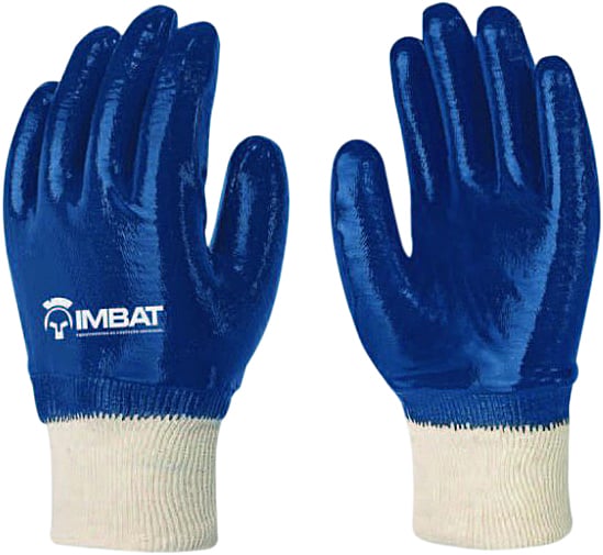 Luva de algodão com revestimento de borracha nitrílica azul, tamanho 8-M, LV-S-BNAZ