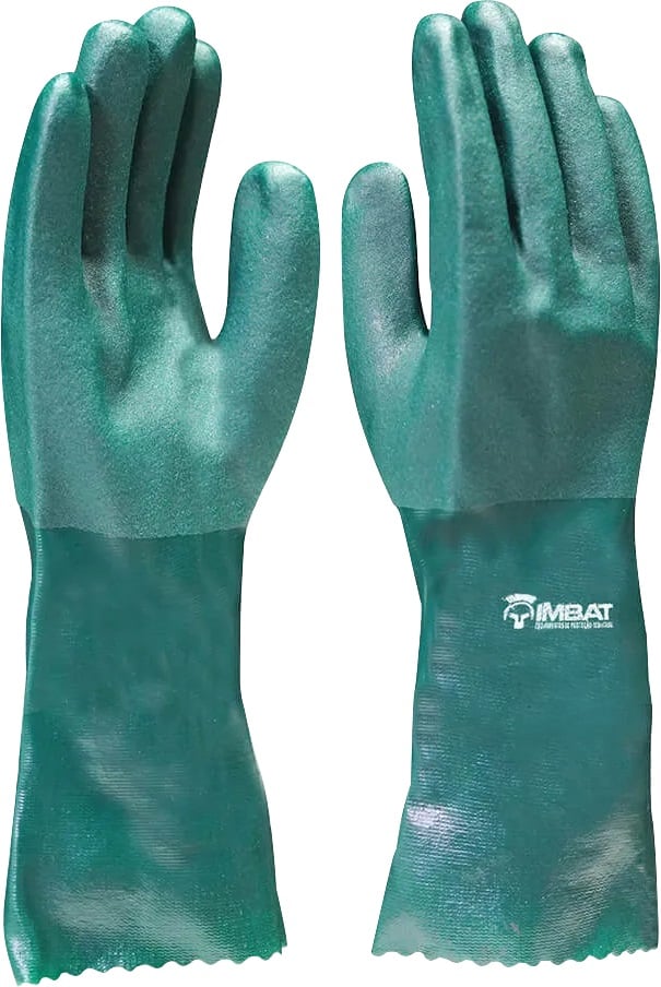 Luva de PVC palma áspera, 26 cm, verde