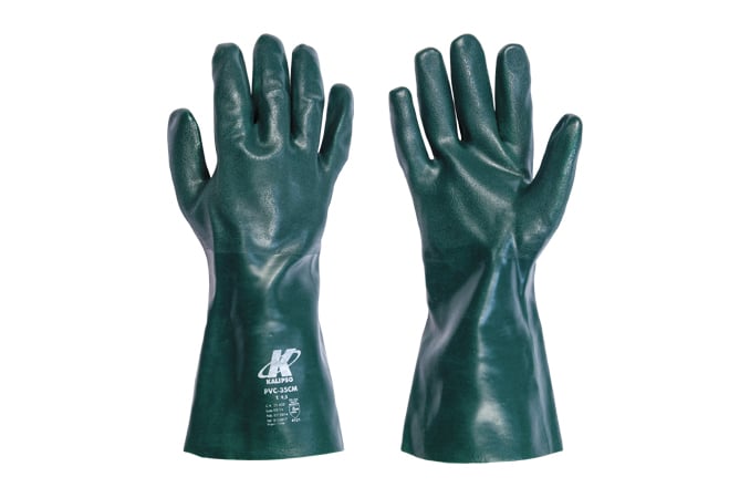 Luva pvc c/ forro palma aspera 9.1/2 x 35cm