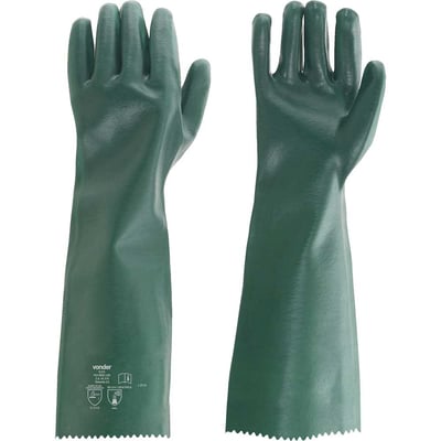 Luva de PVC lisa com forro, 56 cm