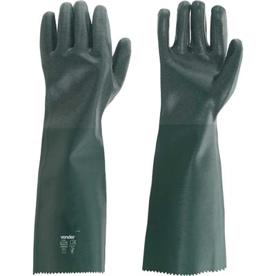 Luva de PVC áspera com forro, 46 cm