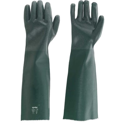 Luva de PVC áspera com forro, 56 cm