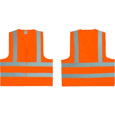 Colete sinl. sem bolso, CG-06, laranja com refletivo prata, 012505312