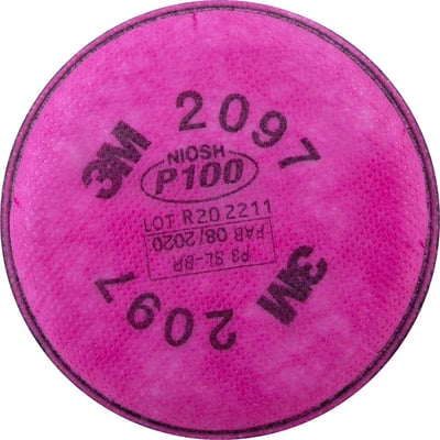 Filtro para respirador P3 2097 para baixas concentrações de vapores orgânicos e ozonio, HB004237697