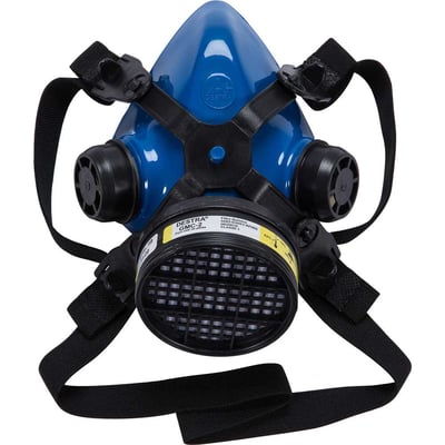 Respirador semifacial com 1 cartucho para vapores orgânicos, azul