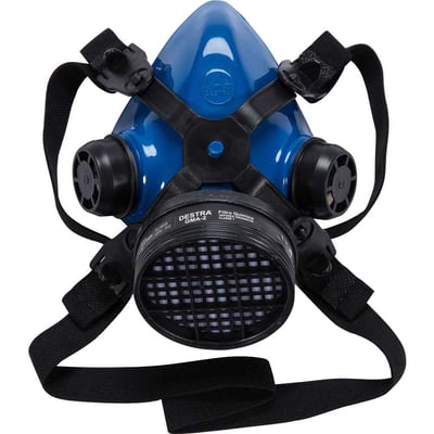 Respirador semifacial com 1 cartucho para vapores orgânicos e gases ácidos, azul