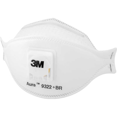 Respirador descartável com válvula, branco, 9322+BR, PFF-2, HB004384994