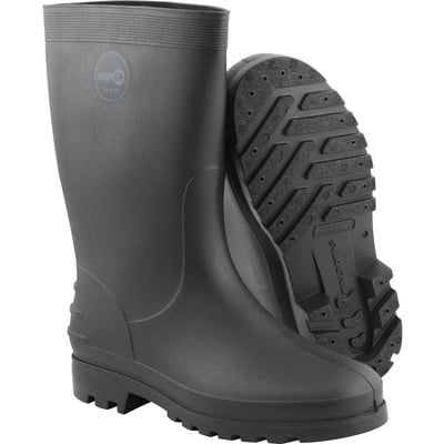 Bota de PVC preta, cano médio, sem forro, 37/38