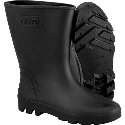 Bota de PVC preta, cano médio, sem forro, 35/36