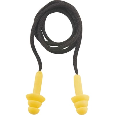 Protetor auditivo tipo plug, de copolímero, com cordão em algodão