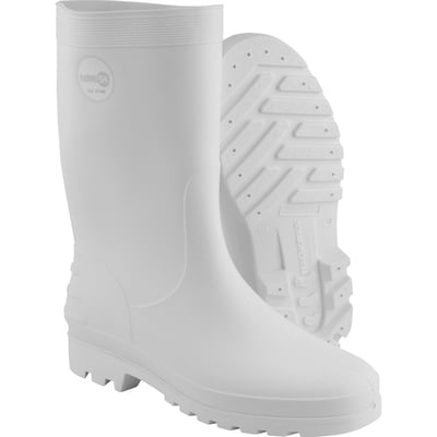 Bota de PVC branca, cano médio, sem forro, 37/38