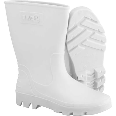 Bota de PVC branca, cano médio, sem forro, 42