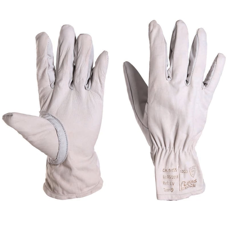 Luva de vaqueta instrumentista, 9 cm, com reforço, KOCH