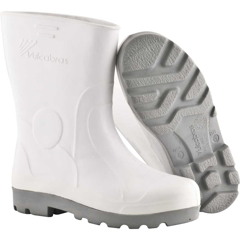 Bota Overtech de EVA, 36/37, sem forro, cano curto, branca com solado cinza