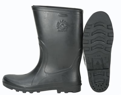 Bota de borracha preta, modelo trator, cano curto, 38