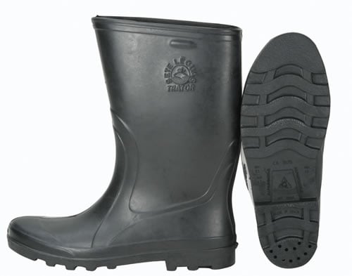 Bota de borracha preta, modelo trator, cano curto, 42