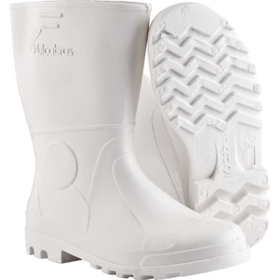 Bota de PVC branca, cano curto, com forro, 38