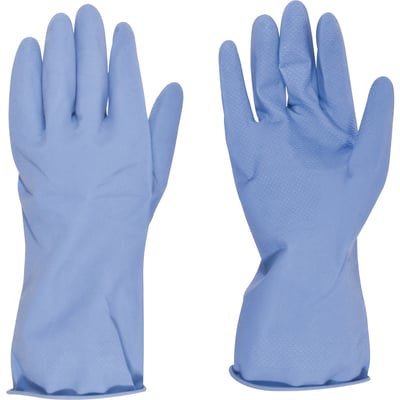 Luva de látex grande, cor azul, com forro