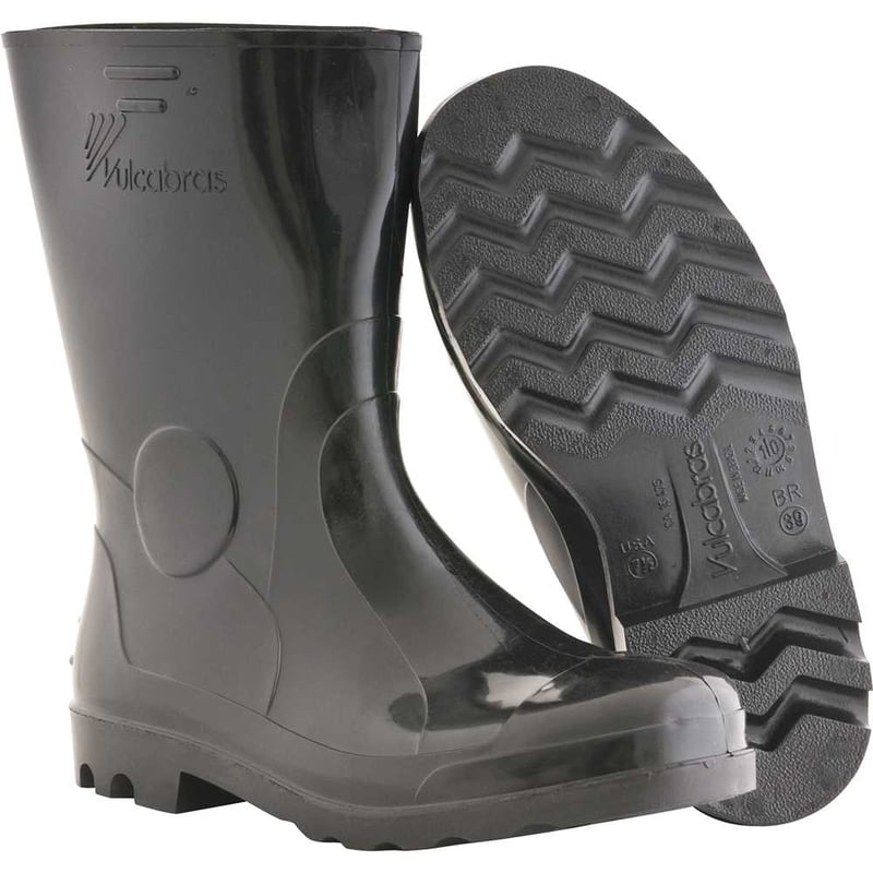 Bota de PVC preta, cano curto, 39