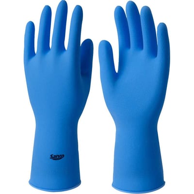 Luva de látex, tamanho M, cor azul, antiderrapante, com forro, modelo Light