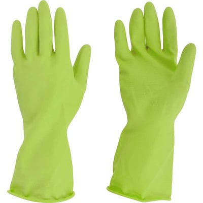 Luva de látex, tamanho G, cor verde, antiderrapante, com forro, modelo