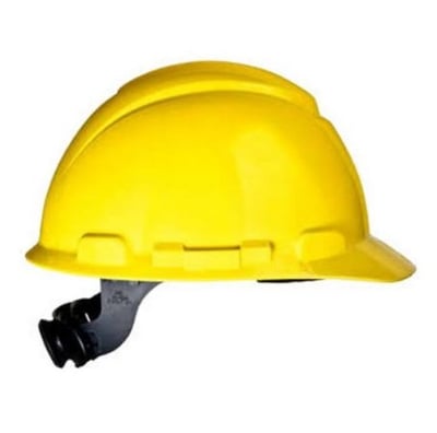 Capacete amarelo, suspensão com catraca e jugular de tecido, aba frontal, H 700