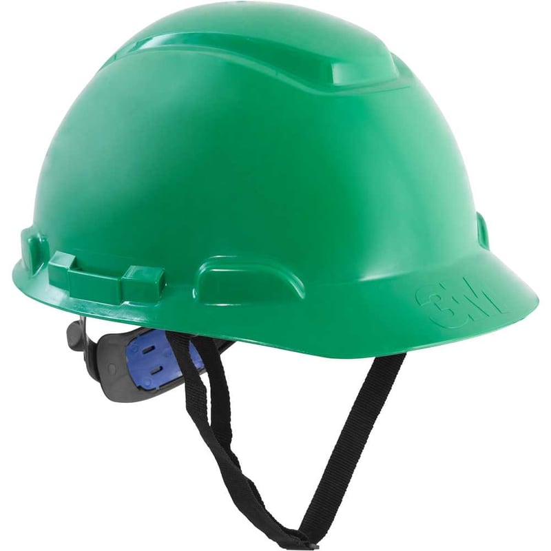 Capacete verde, suspensão com ajuste fácil e jugular, aba frontal, H 700