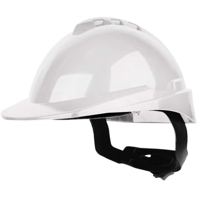 Capacete com aba frontal, branco, com catraca e jugular, Milenium, 904906