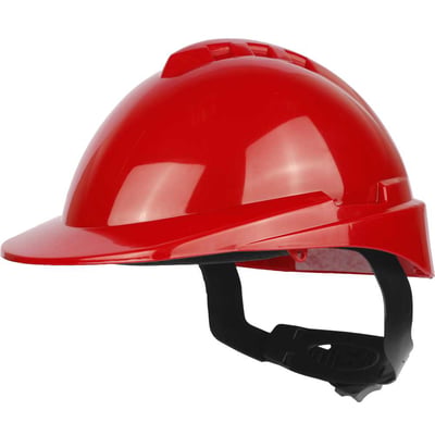 Capacete com aba frontal, vermelho, com catraca e jugular, Milenium, 904912