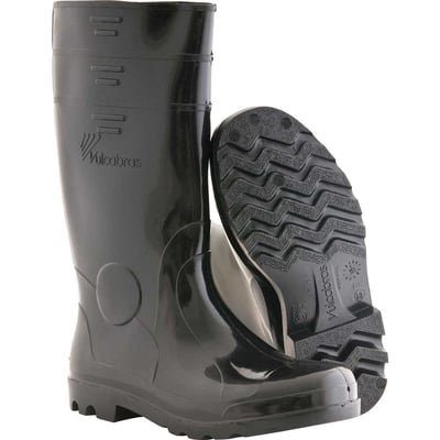 Bota de PVC preta, cano longo, com forro, 44/45