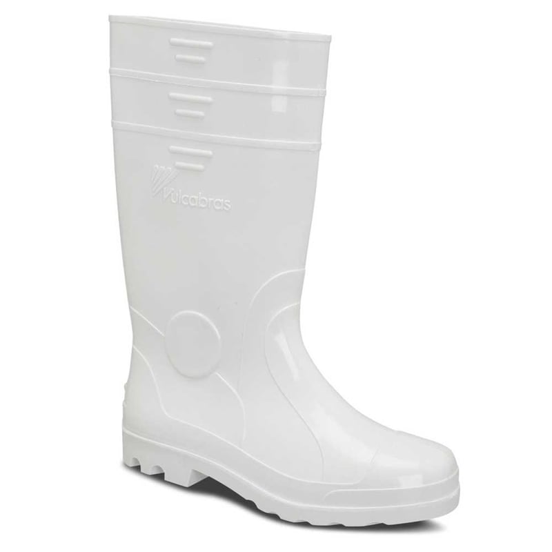 Bota de PVC branca, cano longo, 40