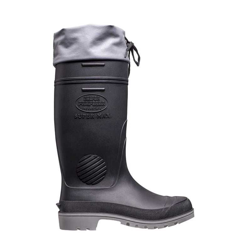 Bota de PVC preta/cinza, polaina, 44, SUPERMAX,CLP 502 SF A CALFOR PAMPEANA