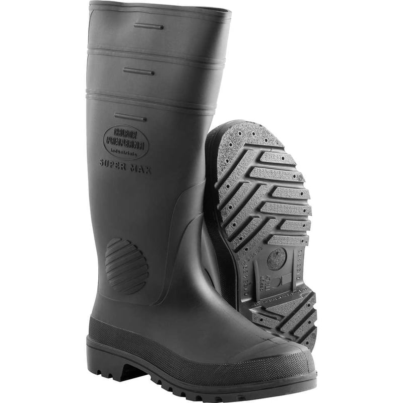 Bota de PVC preta, cano extra longo, sem forro, 38/39, SUPERMAX CELSF 503, C ALFOR