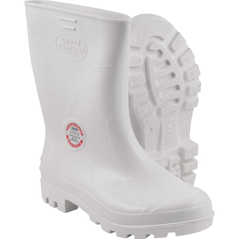 Bota de PVC branca, cano curto, com forro, 39, MAXISOLA CCBP3